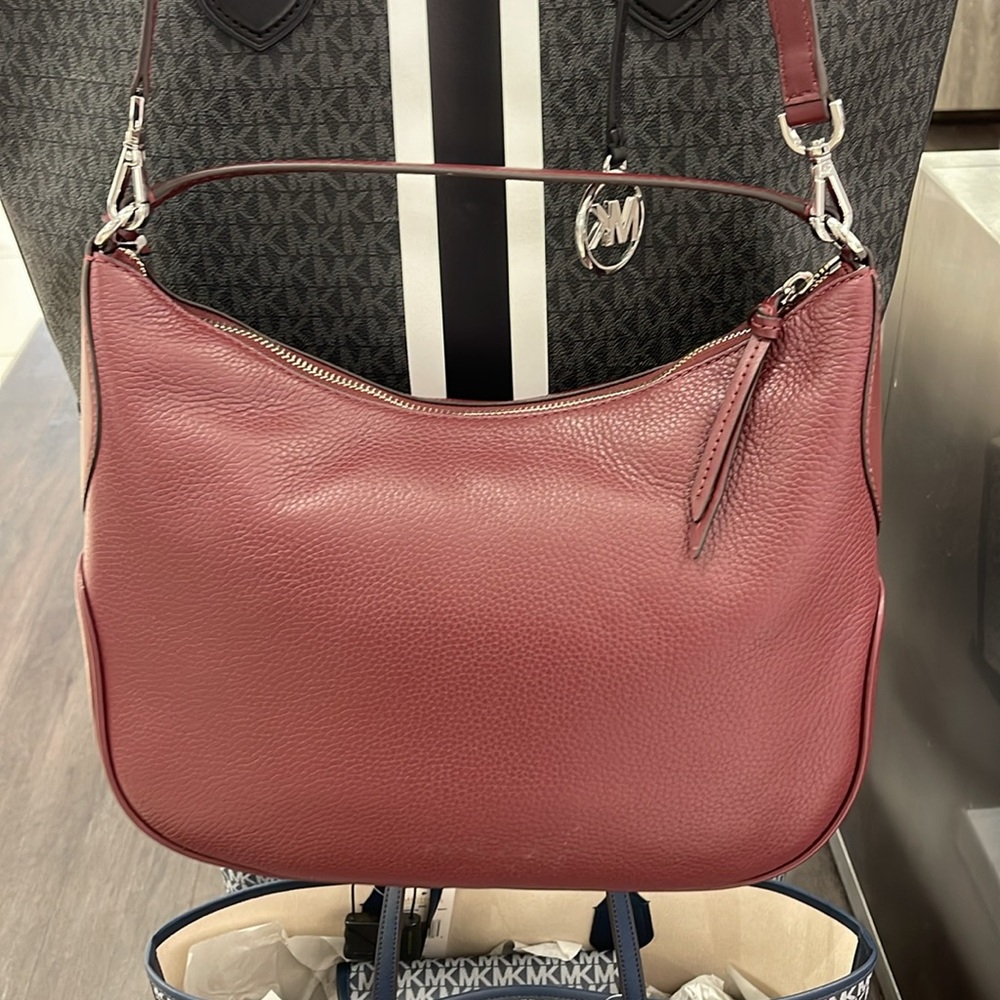 Michael Kors Burgundy Leather Shoulder Bag - Picture 12 of 16
